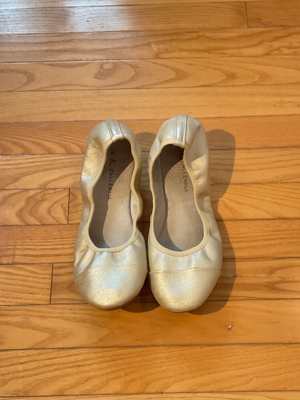 Zallerina Shimmery Gold-Vintage Pink Ballet Flats — Slip-On Loafers